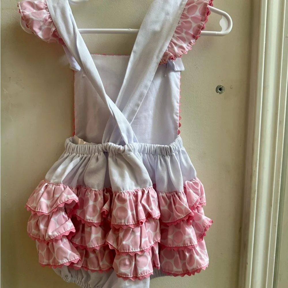 Shrimp & Grits Ruffle Butt Bunny Romper